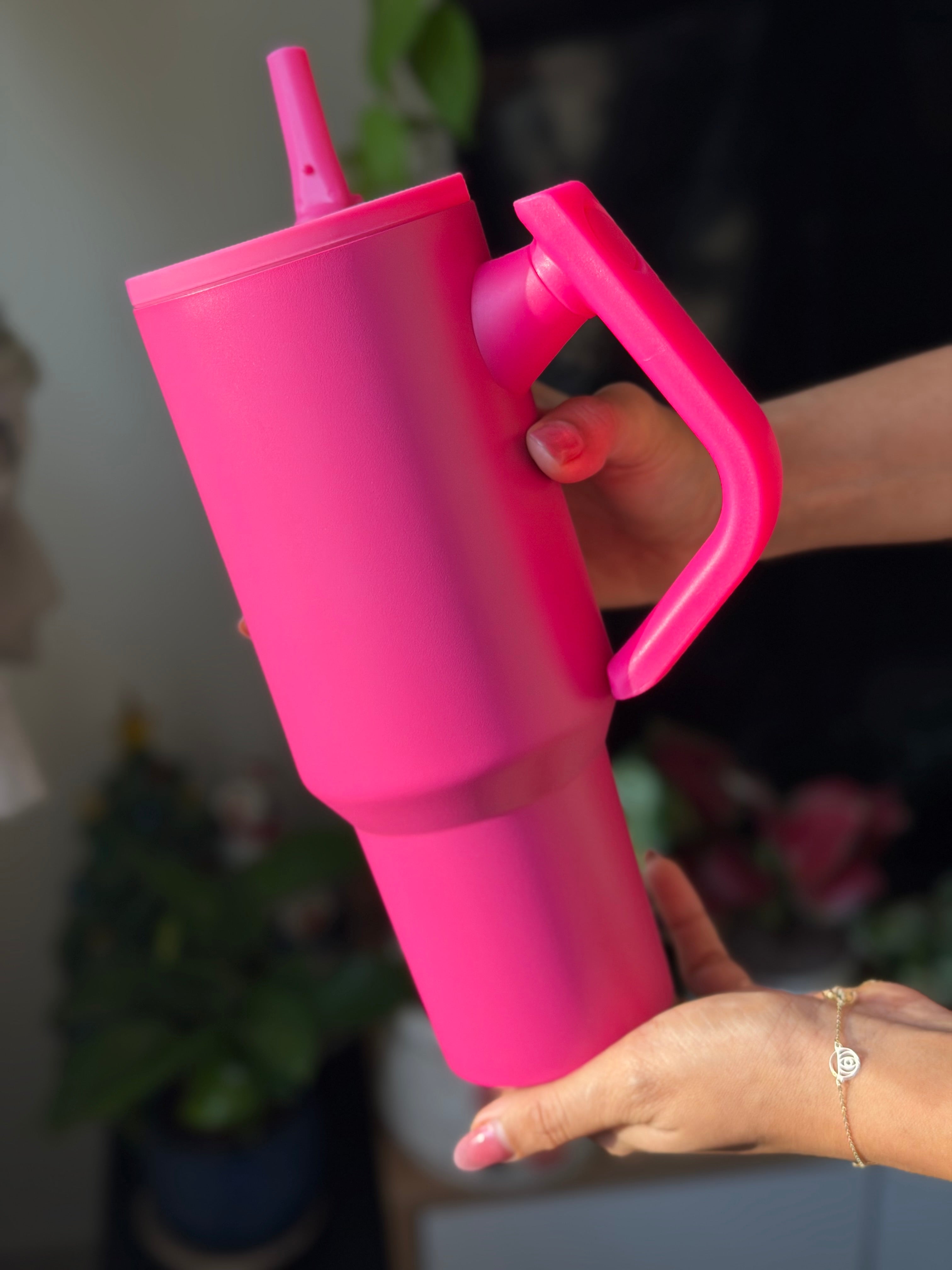Bright pink flask