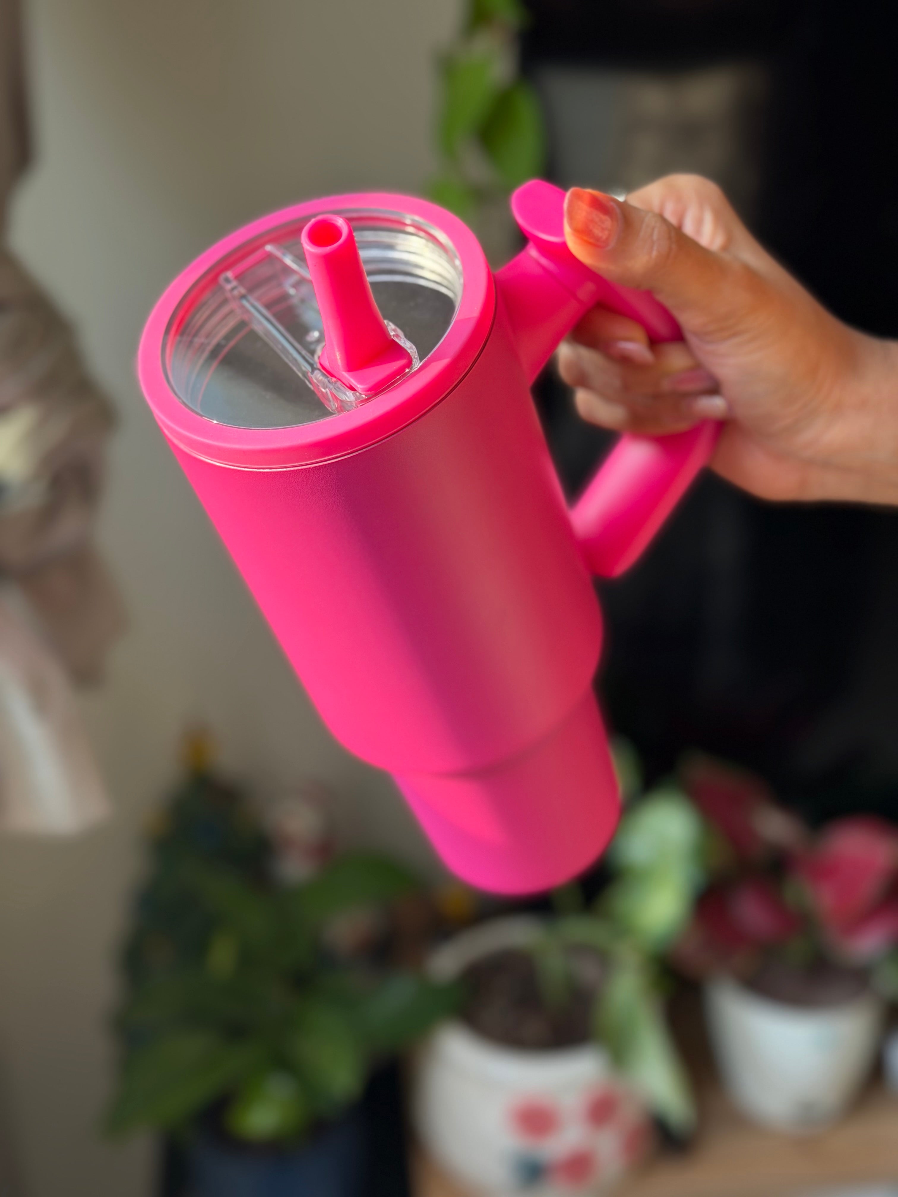 Bright pink flask