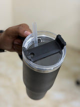 Black flask with transparent cap