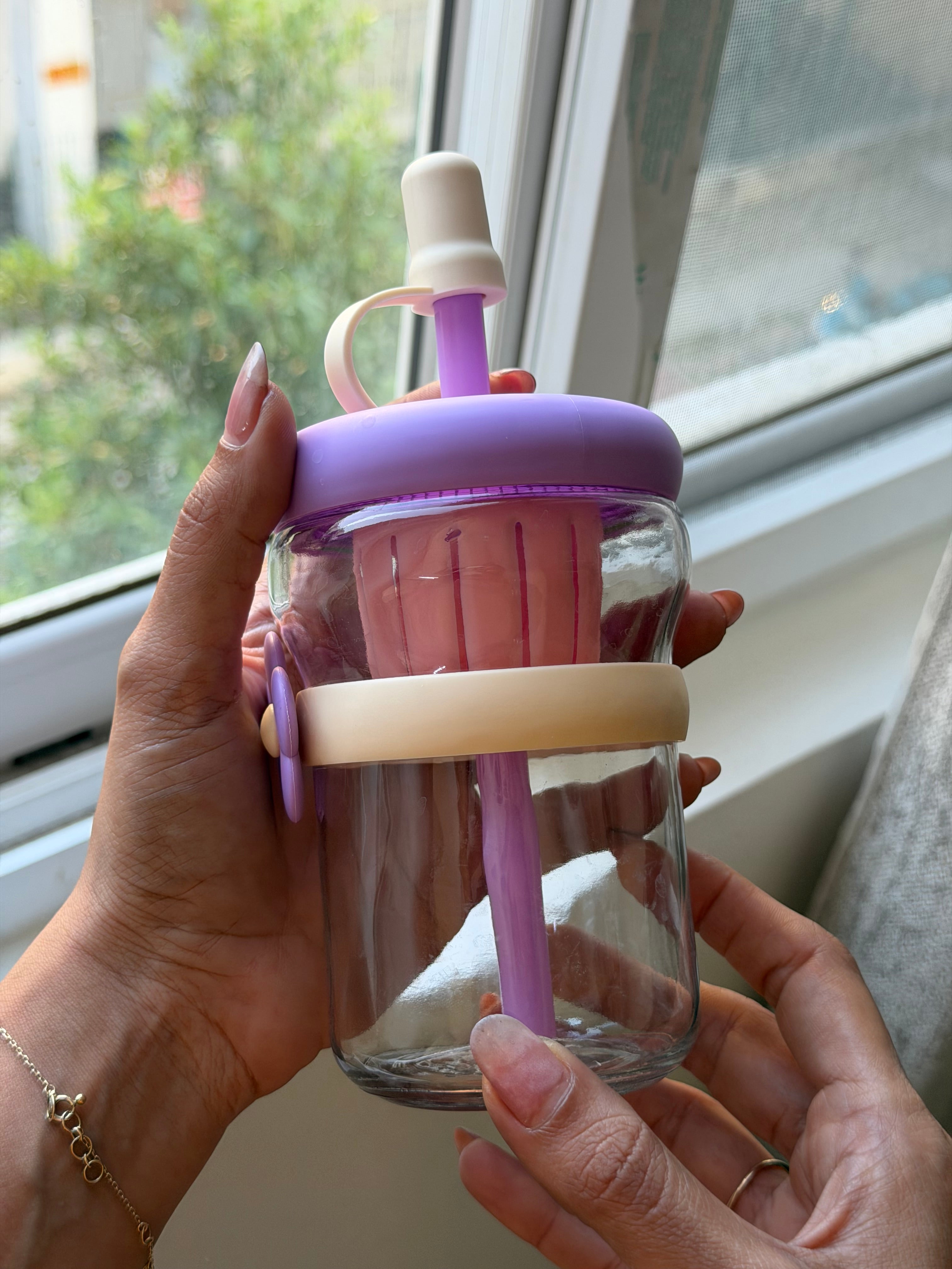 Violet glass jar