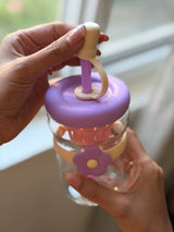 Violet glass jar