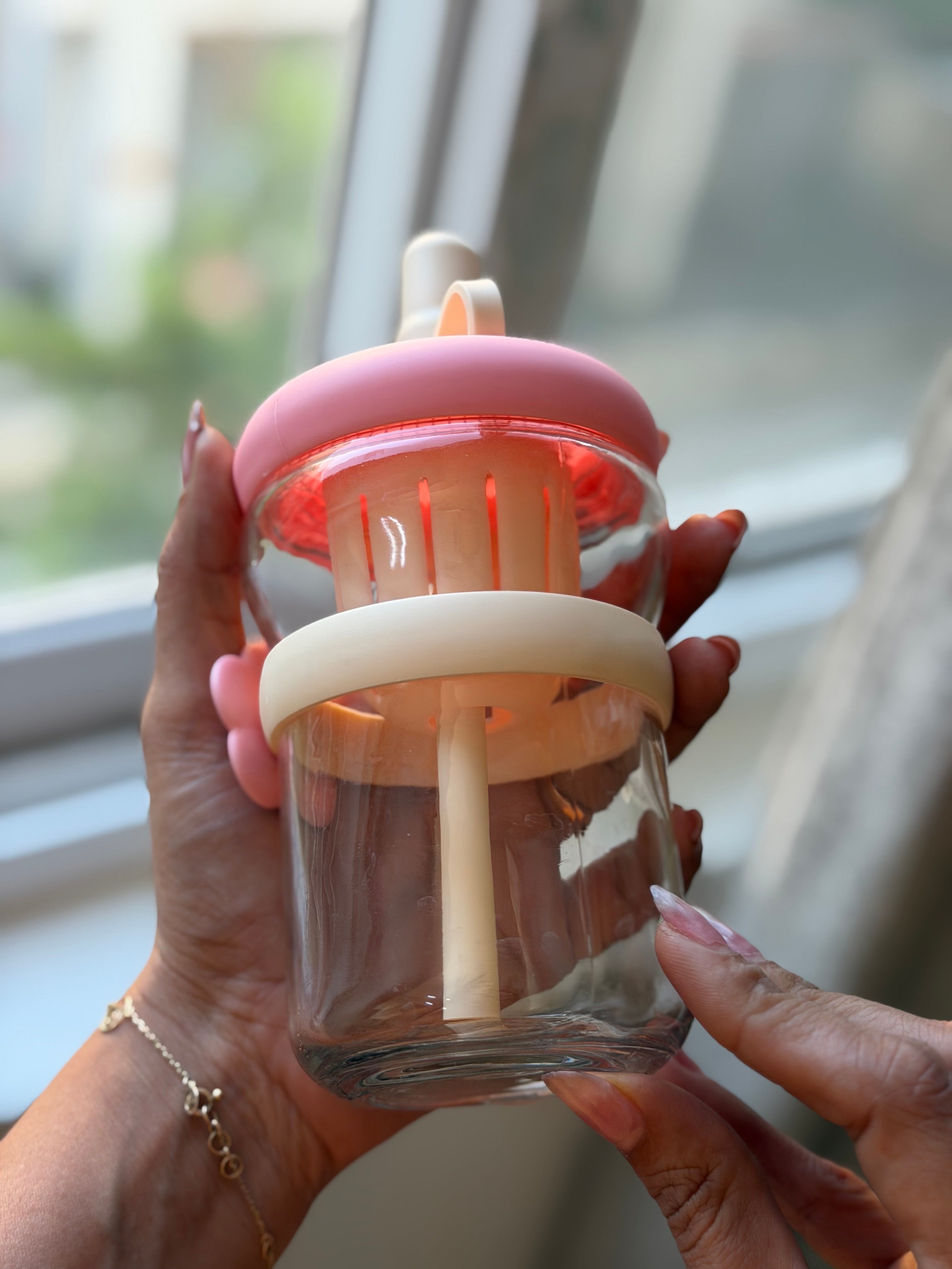 Pink glass 250ml capacity