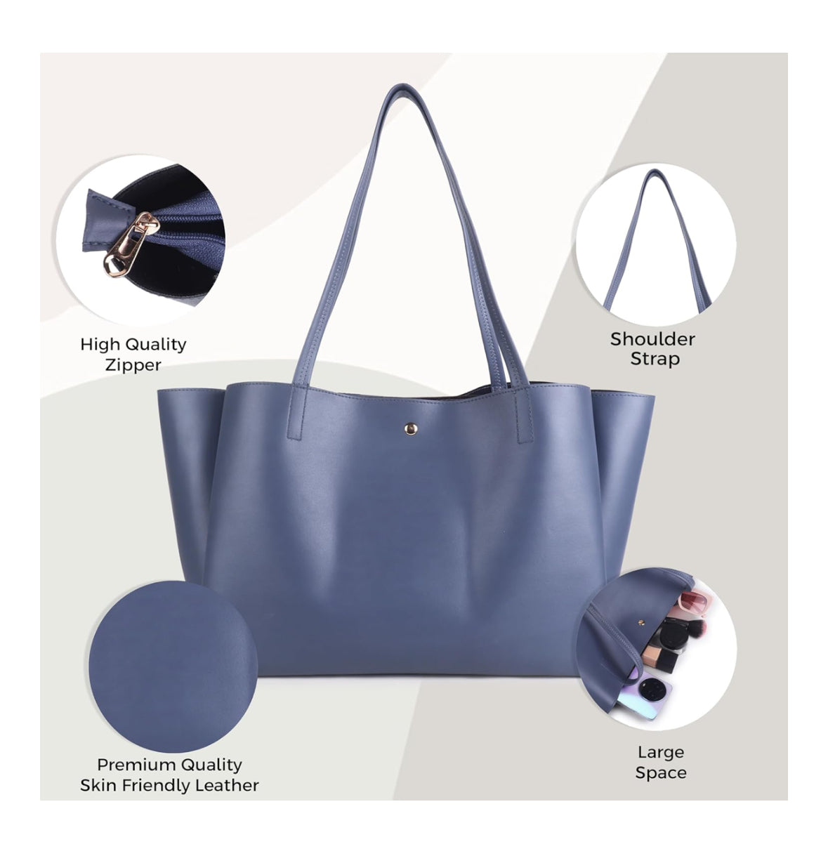 Tote Bag for Women - Blueish Grey