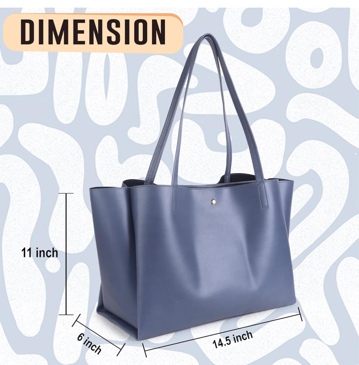 Tote Bag for Women - Blueish Grey