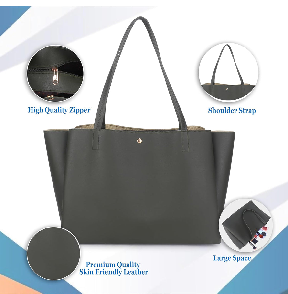 Tote Bag for Women - Olive Green