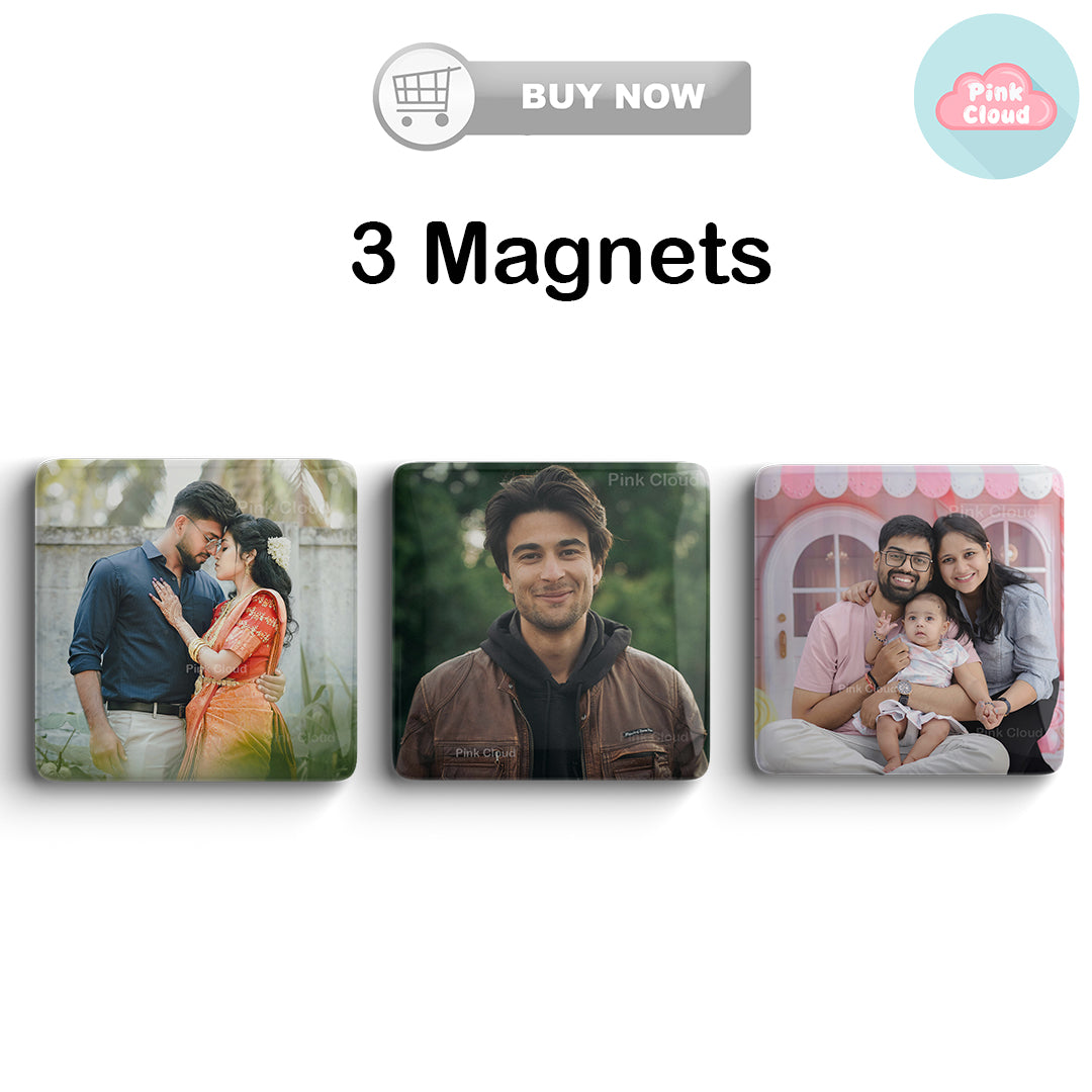 Fridge magnet [ set of 3] Metal Badge